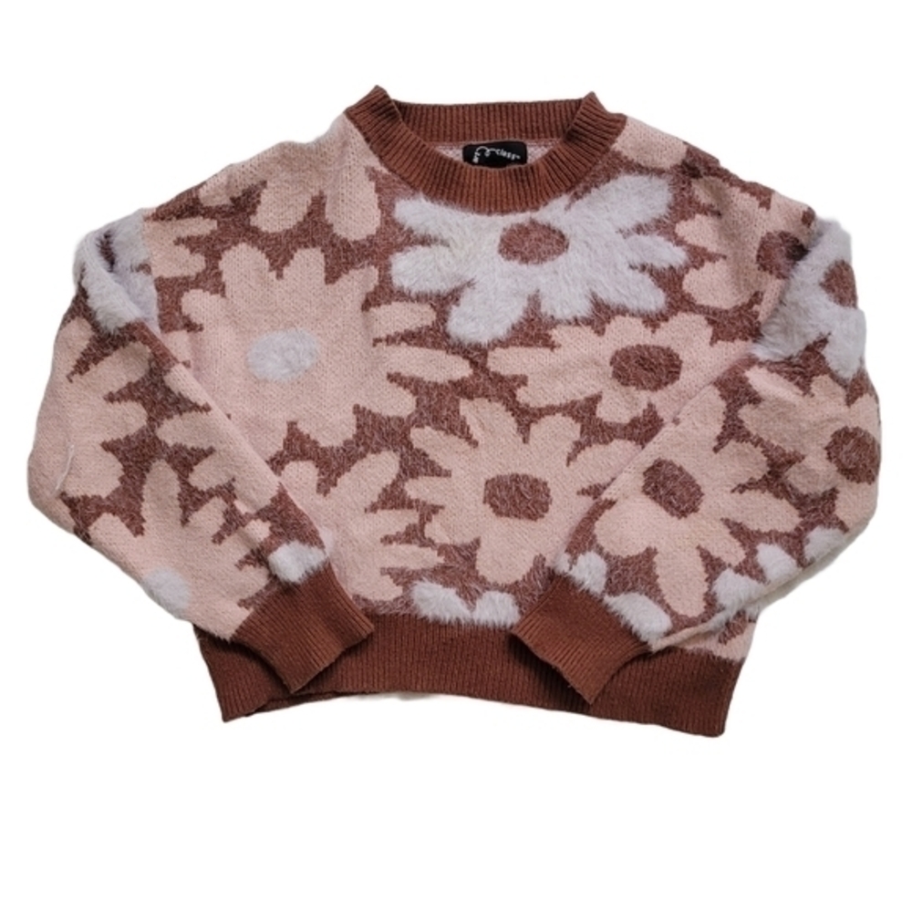 Floral Patterned Sweater -  and Brown